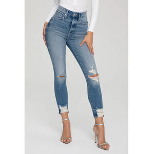 GOOD AMERICAN NWT Good Waist Crop Denim Jean in Blue634 // 2